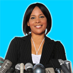 Woman Behind Microphones